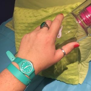 SWATCH Silicone Turquoise Wraparound Watch